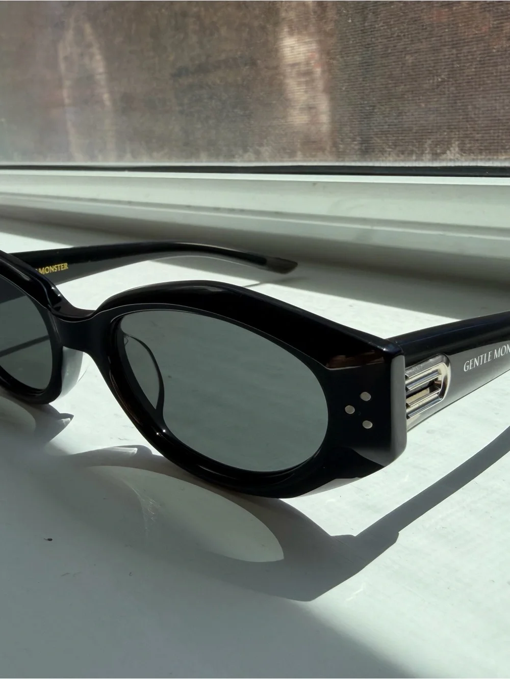 GENTLE MONSTER Black Slim Cat-Eye Sunglasses